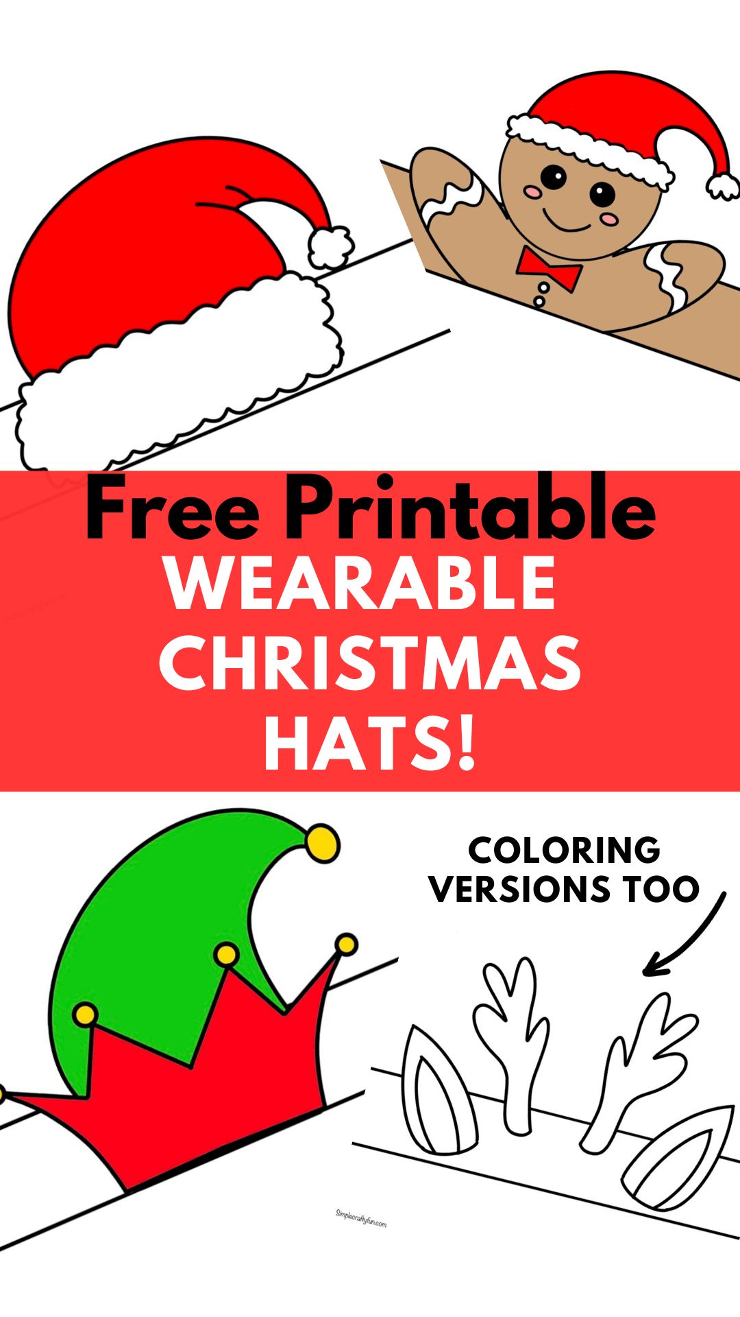 christmas hat printable crafts free printable -
